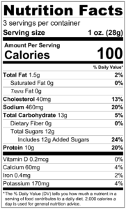 Original Jerky Nutrition Facts