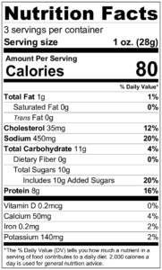 Teriyaki Jerky Nutrition Facts